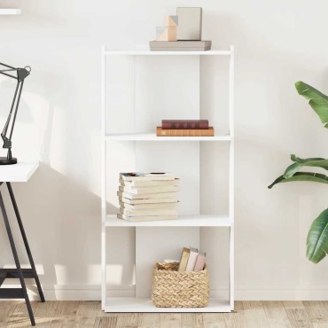 vidaXL Βιβλιοθήκη 3 επιπέδων Λευκό 60x30x120cm Ξύλινη κατασκευή 1 τεμ.