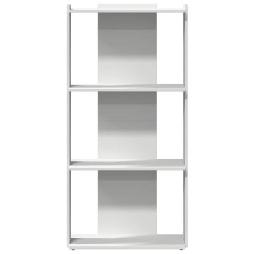 vidaXL Βιβλιοθήκη 3 επιπέδων Λευκό 60x30x120cm Ξύλινη κατασκευή 1 τεμ.