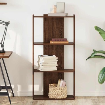 vidaXL Βιβλιοθήκη 3 Επιπέδων Καφέ Δρυς 60x30x120cm Επεξεργ. Ξύλο 1 τεμ.