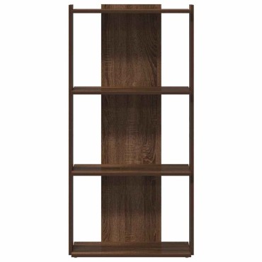 vidaXL Βιβλιοθήκη 3 Επιπέδων Καφέ Δρυς 60x30x120cm Επεξεργ. Ξύλο 1 τεμ.