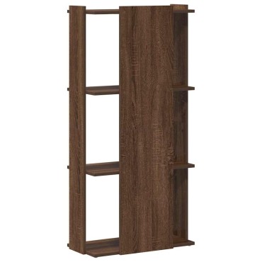 vidaXL Βιβλιοθήκη 3 Επιπέδων Καφέ Δρυς 60x30x120cm Επεξεργ. Ξύλο 1 τεμ.