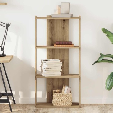 vidaXL Βιβλιοθήκη 3 επιπέδων Δρυς τεχνίτης 60x30x120cm 1 τεμ.