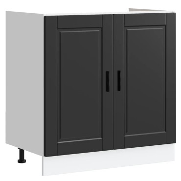 vidaXL Ντουλάπι βάσης νεροχύτη Porto Μαύρο 80x46x81,5cm 1 τεμ.