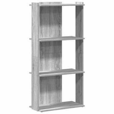 vidaXL Βιβλιοθήκη 3 Επιπέδων Γκρι Sonoma 60x30x120cm Επεξεργ. Ξύλο 1 τεμ.