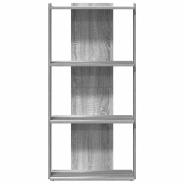 vidaXL Βιβλιοθήκη 3 Επιπέδων Γκρι Sonoma 60x30x120cm Επεξεργ. Ξύλο 1 τεμ.