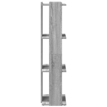 vidaXL Βιβλιοθήκη 3 Επιπέδων Γκρι Sonoma 60x30x120cm Επεξεργ. Ξύλο 1 τεμ.