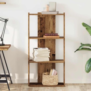 vidaXL Βιβλιοθήκη 3 επιπέδων Παλιό Ξύλο 60x30x120cm Ξύλινη κατασκευή 1 τεμ.