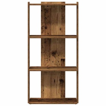 vidaXL Βιβλιοθήκη 3 επιπέδων Παλιό Ξύλο 60x30x120cm Ξύλινη κατασκευή 1 τεμ.