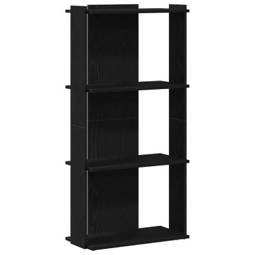 vidaXL Βιβλιοθήκη 3 Επιπέδων Μαύρη 60x30x120cm Επεξεργασμένο Ξύλο 1 τεμ.