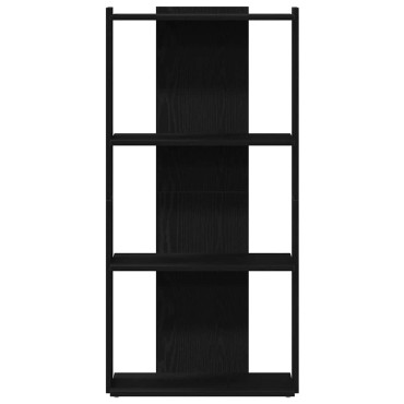 vidaXL Βιβλιοθήκη 3 Επιπέδων Μαύρη 60x30x120cm Επεξεργασμένο Ξύλο 1 τεμ.