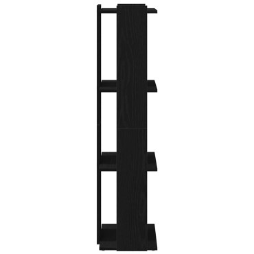 vidaXL Βιβλιοθήκη 3 Επιπέδων Μαύρη 60x30x120cm Επεξεργασμένο Ξύλο 1 τεμ.