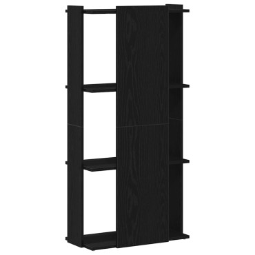 vidaXL Βιβλιοθήκη 3 Επιπέδων Μαύρη 60x30x120cm Επεξεργασμένο Ξύλο 1 τεμ.