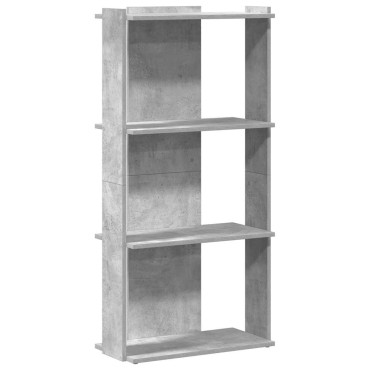 vidaXL Βιβλιοθήκη 3 επιπέδων Μπετόν Γκρι 60x30x120cm Ξύλινη κατασκευή 1 τεμ.