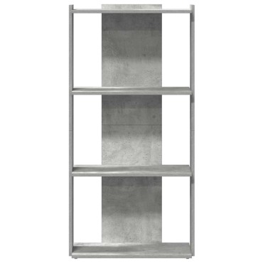 vidaXL Βιβλιοθήκη 3 επιπέδων Μπετόν Γκρι 60x30x120cm Ξύλινη κατασκευή 1 τεμ.