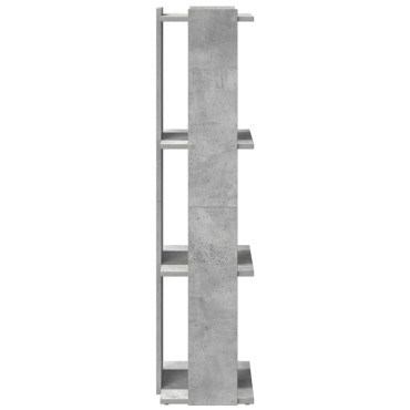 vidaXL Βιβλιοθήκη 3 επιπέδων Μπετόν Γκρι 60x30x120cm Ξύλινη κατασκευή 1 τεμ.
