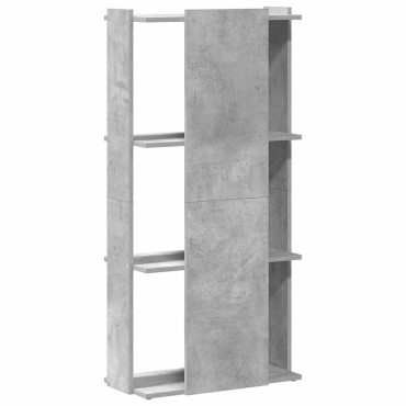 vidaXL Βιβλιοθήκη 3 επιπέδων Μπετόν Γκρι 60x30x120cm Ξύλινη κατασκευή 1 τεμ.