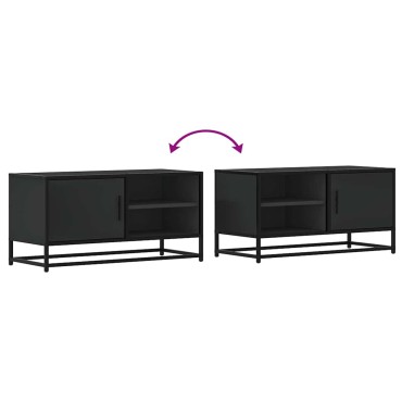 vidaXL Έπιπλο Τηλεόρασης Μαύρο 80x34,5x40cm Επεξεργ. Ξύλο / Μέταλλο