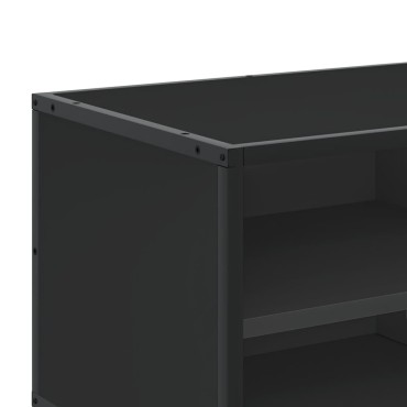 vidaXL Έπιπλο Τηλεόρασης Μαύρο 80x34,5x40cm Επεξεργ. Ξύλο / Μέταλλο