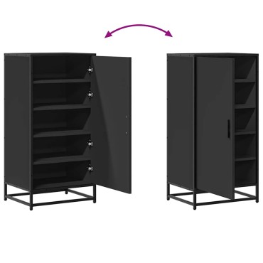 vidaXL Παπουτσοθήκη Μαύρο 48x38x97,5cm από Επεξεργασμένο Ξύλο