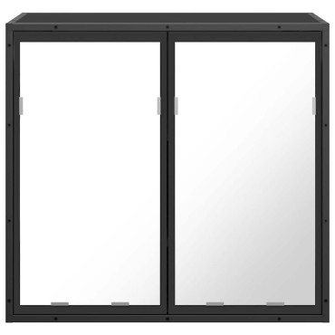 vidaXL Καθρέφτης Μπάνιου με Ντουλάπι Μαύρος 65x20x60cm Επεξ. Ξύλο 1 τεμ.