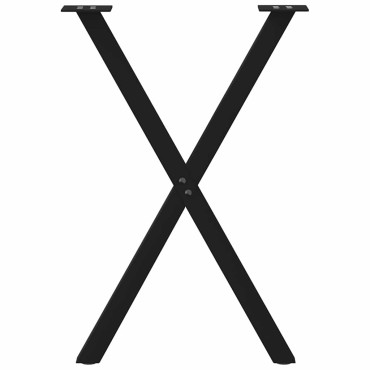 vidaXL Πόδια τραπεζαρίας σε σχήμα Χ 2 τεμ. Μαύρο 57x(72-73) cm