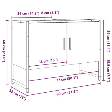 vidaXL Ντουλάπι νιπτήρα μπάνιου Παλιό ξύλο 80x33x60cm 1 τεμ.