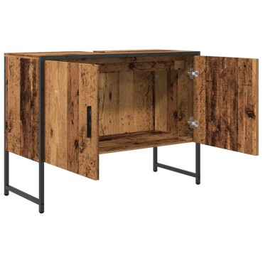 vidaXL Ντουλάπι νιπτήρα μπάνιου Παλιό ξύλο 80x33x60cm 1 τεμ.