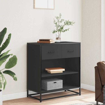 vidaXL Συρταριέρα Μαύρο 68x35x76cm Κατασκευασμένο ξύλο 1 τεμ.