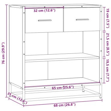 vidaXL Ντουλάπι Καπνιστή Δρυς 68x35x76cm από Επεξεργασμένο Ξύλο 1 τεμ.