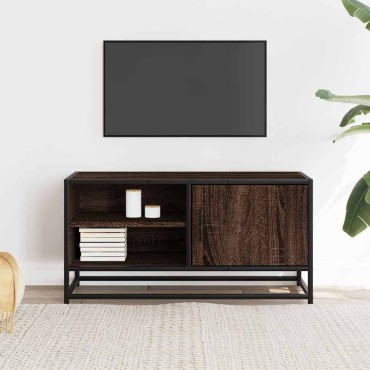 vidaXL Έπιπλο Τηλεόρασης Καφέ Δρυς 80x34,5x40cm Επεξ. Ξύλο/Μέταλλο