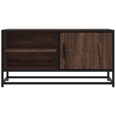 vidaXL Έπιπλο Τηλεόρασης Καφέ Δρυς 80x34,5x40cm Επεξ. Ξύλο/Μέταλλο