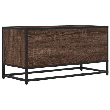 vidaXL Έπιπλο Τηλεόρασης Καφέ Δρυς 80x34,5x40cm Επεξ. Ξύλο/Μέταλλο