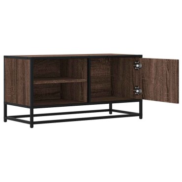 vidaXL Έπιπλο Τηλεόρασης Καφέ Δρυς 80x34,5x40cm Επεξ. Ξύλο/Μέταλλο