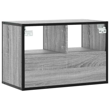 vidaXL Έπιπλο Τηλεόρασης Γκρι Sonoma 60x31x39,5cm Επεξ.Ξύλο/Μέταλλο