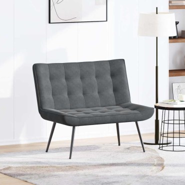 vidaXL Πάγκος Σκούρο Γκρι 110x74x84cm Βελούδινος 1 τεμ.