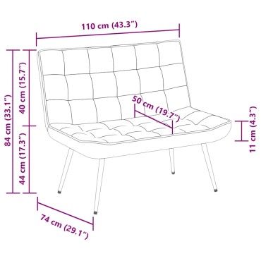 vidaXL Πάγκος Σκούρο Γκρι 110x74x84cm Βελούδινος 1 τεμ.