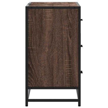 vidaXL Ντουλάπι Μπάνιου Νιπτήρα Καφέ Δρυς 80x33x60cm Επεξ. Ξύλο