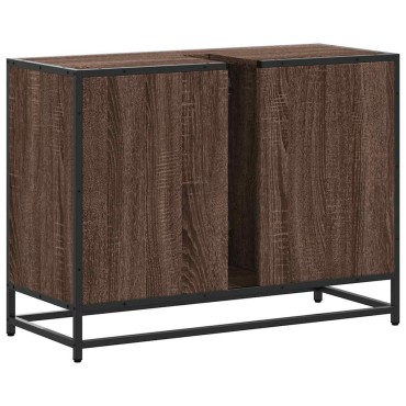 vidaXL Ντουλάπι Μπάνιου Νιπτήρα Καφέ Δρυς 80x33x60cm Επεξ. Ξύλο