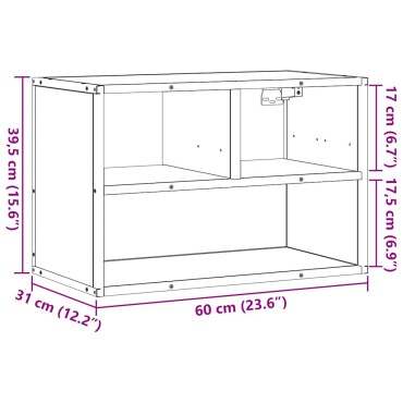 vidaXL Έπιπλο Τηλεόρασης Μαύρο 60x31x39,5cm Επεξεργ. Ξύλο / Μέταλλο