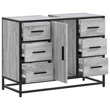 vidaXL Ντουλάπι Μπάνιου Νιπτήρα Γκρι Sonoma 80x33x60cm Επεξ. Ξύλο