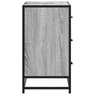 vidaXL Ντουλάπι Μπάνιου Νιπτήρα Γκρι Sonoma 80x33x60cm Επεξ. Ξύλο