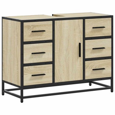 vidaXL Ντουλάπι Μπάνιου Νιπτήρα Sonoma Δρυς 80x33x60cm Επεξ. Ξύλο