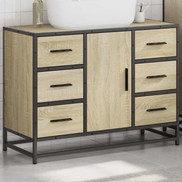 vidaXL Ντουλάπι Μπάνιου Νιπτήρα Sonoma Δρυς 80x33x60cm Επεξ. Ξύλο
