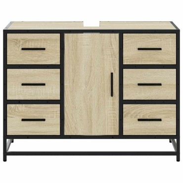 vidaXL Ντουλάπι Μπάνιου Νιπτήρα Sonoma Δρυς 80x33x60cm Επεξ. Ξύλο