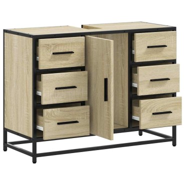 vidaXL Ντουλάπι Μπάνιου Νιπτήρα Sonoma Δρυς 80x33x60cm Επεξ. Ξύλο