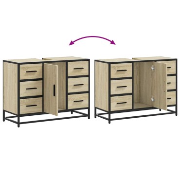 vidaXL Ντουλάπι Μπάνιου Νιπτήρα Sonoma Δρυς 80x33x60cm Επεξ. Ξύλο
