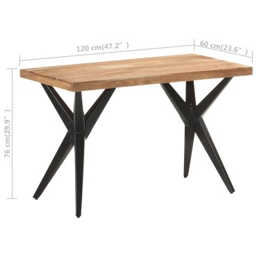 vidaXL Τραπεζαρία 120x60x76cm από Μασίφ Ξύλο Ακακίας 1 τεμ.