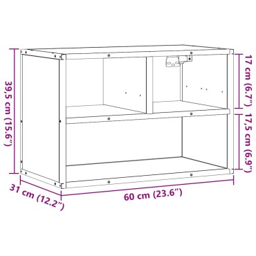 vidaXL Έπιπλο Τηλεόρασης Καφέ Δρυς 60x31x39,5cm Επεξεργασμένο Ξύλο