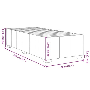 vidaXL Κρεβάτι Boxspring με Στρώμα Σκούρο Καφέ 90x200 εκ. Υφασμάτινο