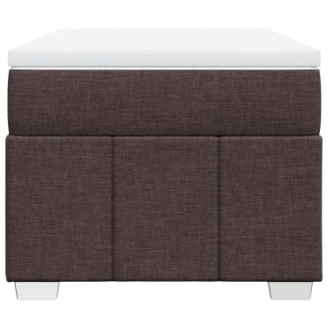 vidaXL Κρεβάτι Boxspring με Στρώμα Σκούρο Καφέ 90x200 εκ. Υφασμάτινο
